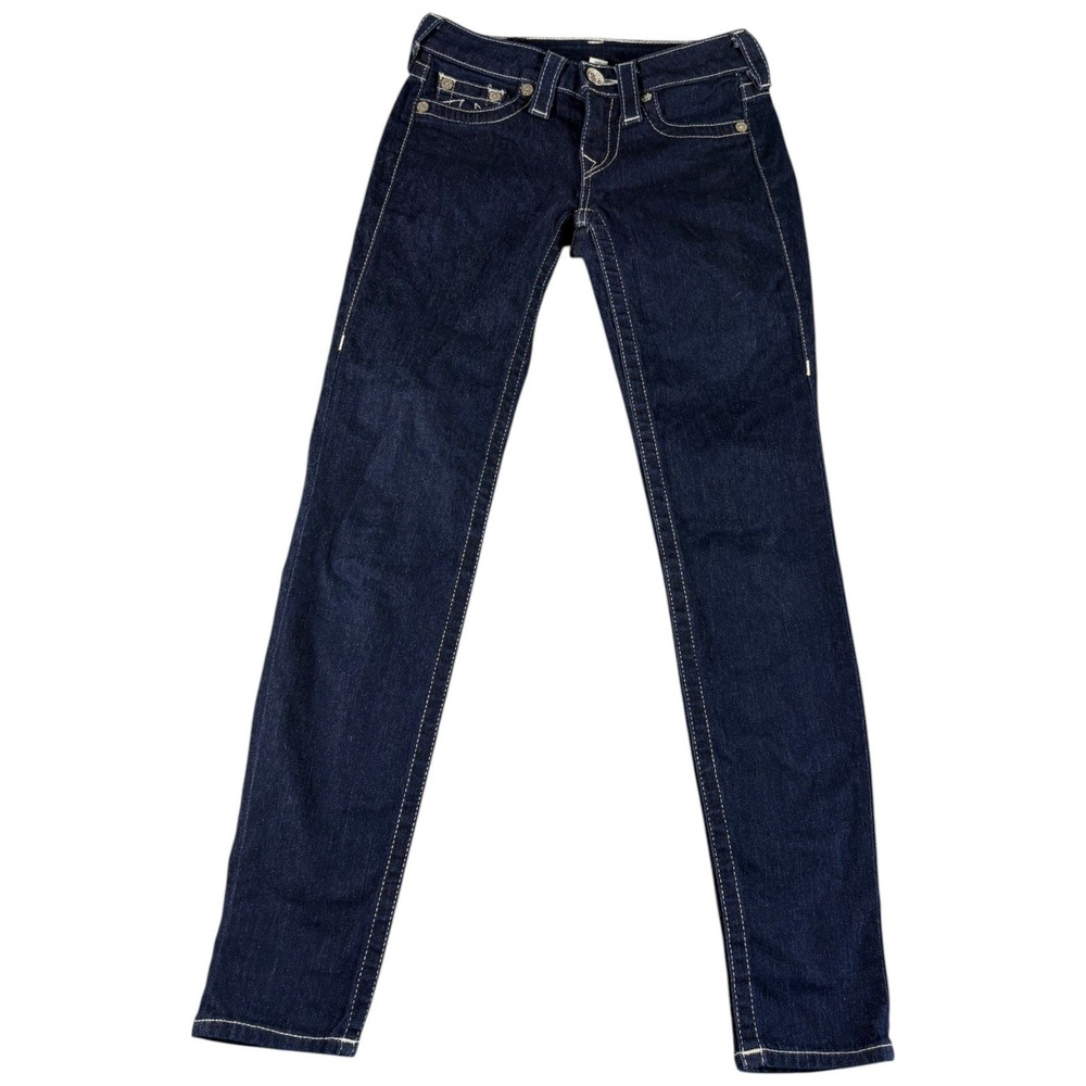 True Religion Misty Legging Jeans Womens 25 Blue Denim Y2K Slim Stretch Low Rise
